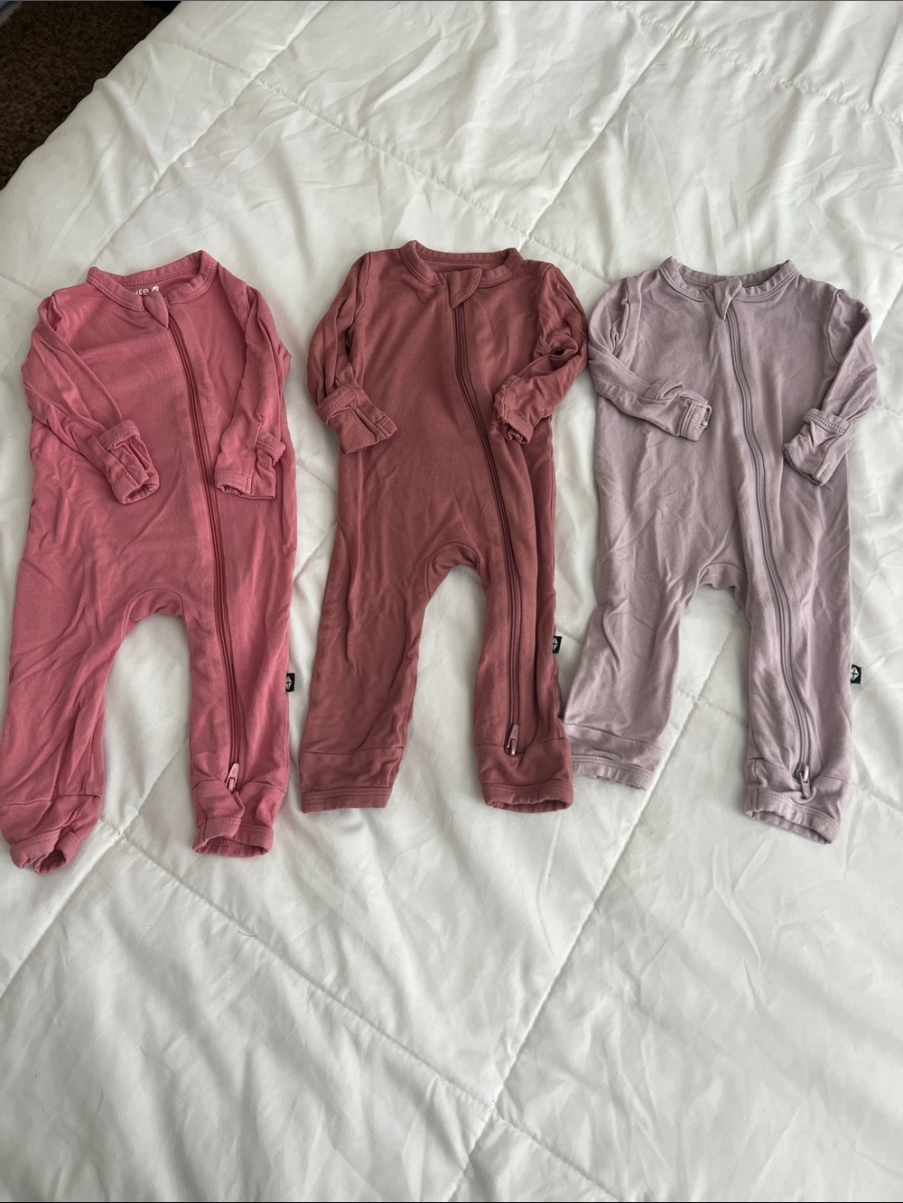 Kyte BABY 3-Pack One-Pieces in Rose, Mauve, and Lavender